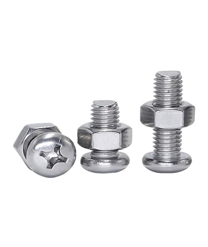 Tornillos M8 en acero inoxidable 304 con cabeza redonda cruzada para acabados limpios y precisos
