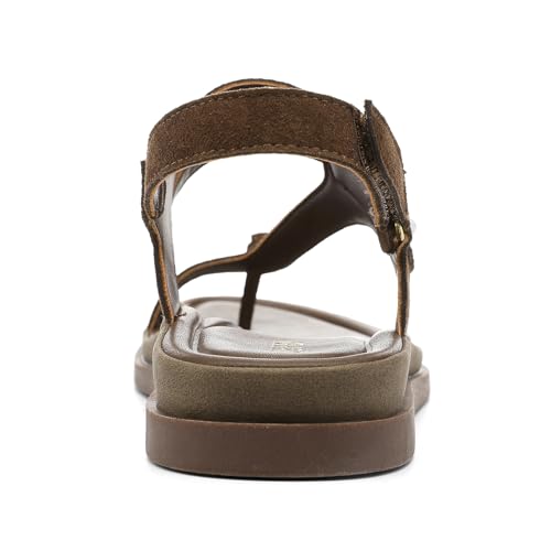 Image of UBFEN Womens Thong Sandals with Toe Loop Heel Strap for Beach | Dressy Casual Flat Flip Flops with Back Strap, Cushioned Footbed for Comfortable Summer Walking