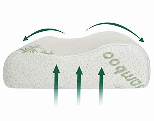 Ecosafeter Cervical Contour Memory Foam Pillow- Standard Neck Pillow Cervical Massage orthopedic pillows,Deep Sleep Supportive Washable Hypoallergenic Pillow