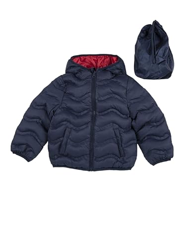 Blouson à capuche Chicco bleu 18 mois avec fermeture éclair et deux poches