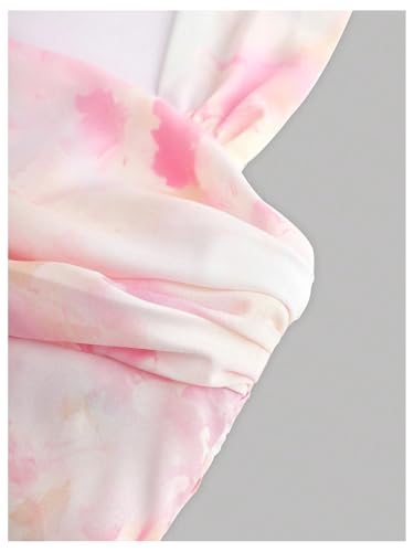 Floerns Girl's Summer Halter Dress Sleeveless Floral Ruched Vacation A Line Dresses4