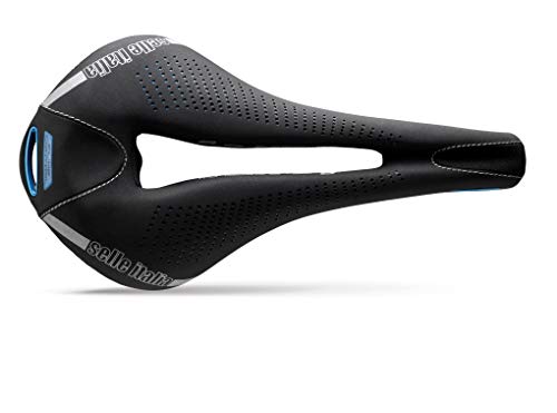 Selle Italia   Sillìn Bicicleta de Carretera MAX FLITE E Bike Gel Superflow, Rail TI 316 Tubo Ø7, Sillìn Road Gran Turismo Fibra tek, Comfort, Amortiguador, negro