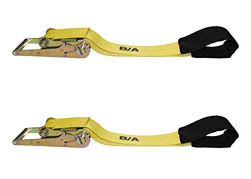 BA Products 38-106-4, 4? Heavy Duty Underlift Tie-Down Straps and Ratchets for Wrecker, Tow Truck, Under Reach