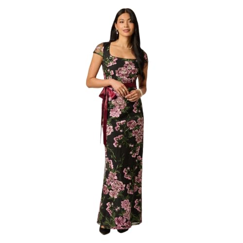 Image of Adrianna Papell Cascading Floral Embroidered Long Column Gown