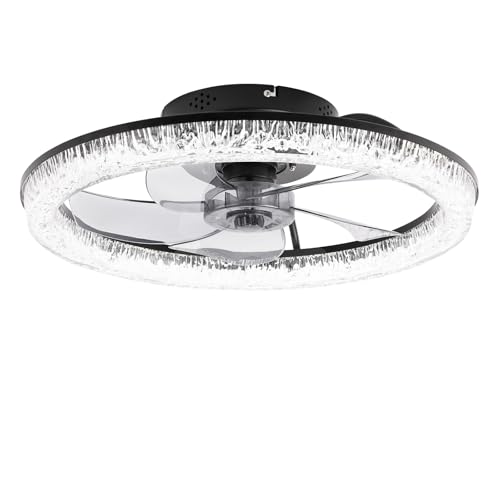 Ventilador de techo con iluminación – Mando a distancia, motor inverso silencioso de 6 velocidades, LED RGB que cambia de color (3000 K – 6500 K), temporizador de 1/2/4/8 horas para dormitorio, salón
