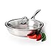 ProCook Professional Stainless Steel - Grand Poêle à Frire INOX - Tous Feux Dont Induction - 28 cm - Avec Couvercle Transparent Verre Trempé - Poignée Inox Isolante