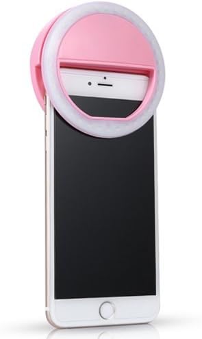 Cage Sents Selfie Ring Light Camera Rechargeable Battery 36 LED Laptop iPad Photography All Smart Phones iPhone summing Tablet 3-Level Brightness Clip on Night Day Darkness Pink