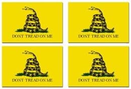 GRAPHICS & MORE Gadsden Don't Tread On Me - Sheet of 4 - Window Bumper Sticker