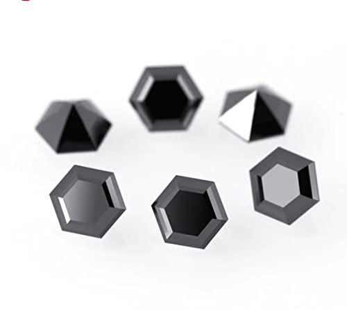 Loose Moissanite 3 Carat, Black Color Diamond, VVS1 Clarity, Hexagon Cut Brilliant Gemstone for Making Engagement/Wedding/Rings/Jewelry/Pendant/Earring/Necklaces Handmade Moissanite4