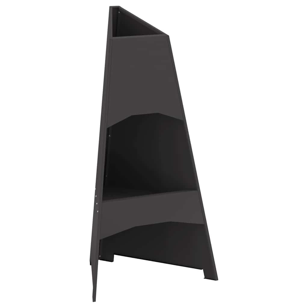 Moderner Feuerkorb aus Stahl, 50x50x95 cm, schwarz für draußen – kegelförmige Feuerstelle für Terrasse und Garten, rostbeständig und hitzebeständig für gesellige Abende