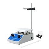 Magnetic Stirrer Hot Plate, 2L Capacity, 716°F Max Temperature & 100-2000 RPM, 180W Hot Plate Stirrer with Support Stand and Stir Bar Recycler Set (Non Digital)
