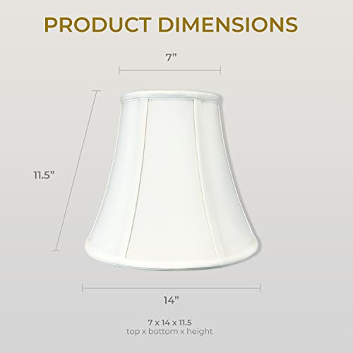 Image of Royal Designs, Inc. BSO-704-14LNWH-2 True Bell Basic Lamp Shade, 7 x 14 x 11.5, Linen White, 2-Pack