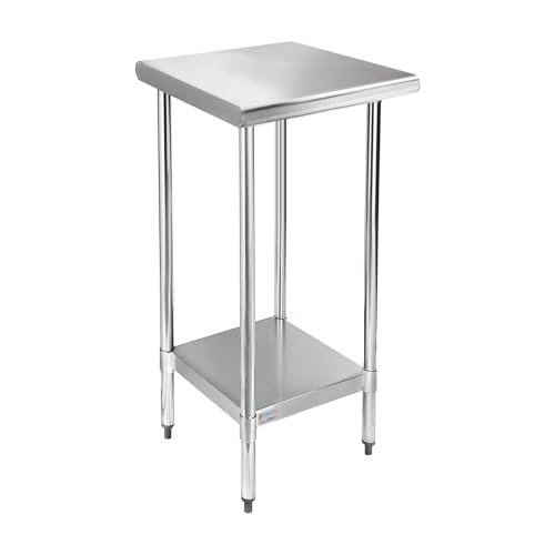 Image of STABLEINK NSF Stainless Steel Small Table 18x24 Inches, Metal Prep & Work Table with Adjustable Undershelf, for Commercial Kitchen, Restaurant, Hotel, Bar and Garage