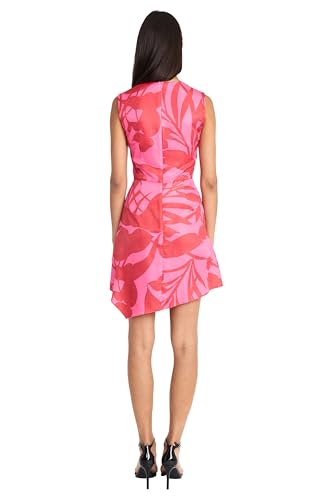 Image of Donna Morgan Women's Women's Sleeveless Asymmetrical Mini Dress with Ruched Waist Detail - Wedding Guest Cocktail Dress