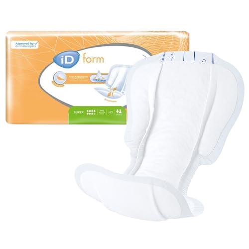 iD Expert Form Disposable Incontinence Pad Super Absorbent Discreet Design Anti Leak Protection Wetness Indicator Odour Control Women & Men Adult Nappies 2900ml 21 Pads