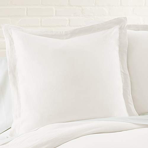 Image of Levtex Home - 100% French Flax Linen - Euro Sham - French Flax Washed Linen - Cream - Sham Size (26x26in.), No Insert