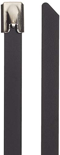 - Fascette stringicavo in Acciaio Lunghezza 200 x Larghezza 7.9 mm 10 Pezzi Colore: inox nero