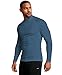RGJU Mens Thermal Shirts Long Sleeve, Athletic Mock Neck Outdoor Midweight Top Slim Fit Moisture Wicking Warm Undershirt(mid Blue,L)