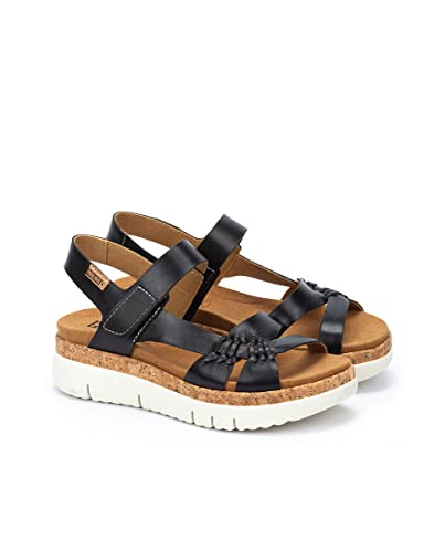 PIKOLINOS Wedge Sandals Leather Palma for Woman Black2