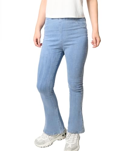 Girls Flare Jeans Stretchy Bell Bottom Denim Pants with Pockets