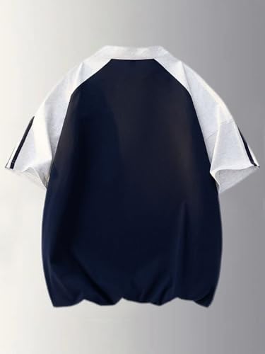 Image of FN3 Men's Half-Zip Color Block RegularFit T-Shirt|| Raglan Style || Casual Streetwear Tees