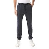 Andora Elastic Waist With Drawstring Gabardine Sweatpants_ Dark Grey_34, Mens