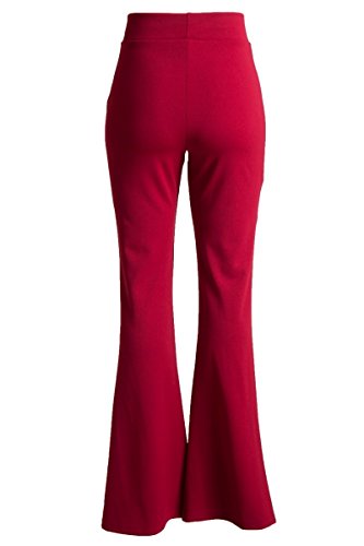 2Chique Boutique Women's Red High Waisted Slit Front Bottom Pant3