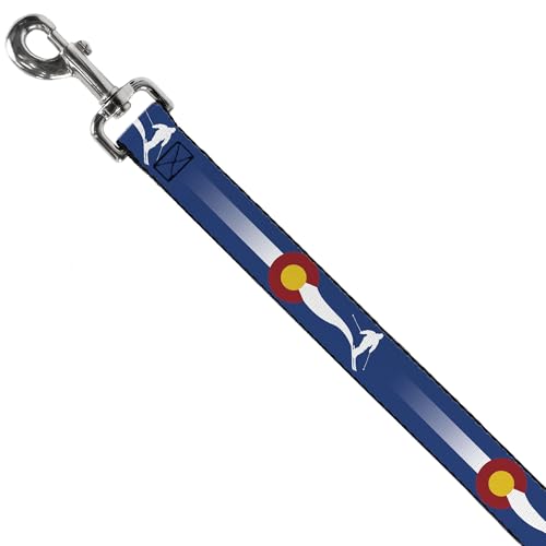 Laisse pour chien Colorado Skier2 Buckle Down bleue blanc rouge jaune 1m80 - 3