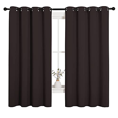 Image of NICETOWN Blackout Curtain Panels for Bedroom Window, Triple Weave Microfiber Energy Saving Thermal Insulated Blackout Draperies and Drapes(2 PCs, 55 inches by 68 inches Each Panel, Toffee Brown)