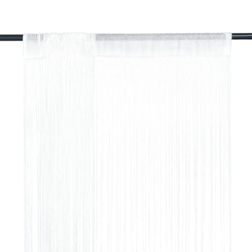 Xichuzi Cortinas de Flecos 2 Piezas 140x250 cm Blancas, Cortinas Dormitorio, Cortina Opaca, Cortinas Salon Modernas, Cortinadecor, Visillos De Cocina