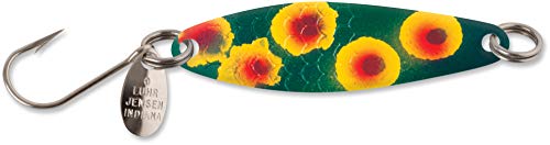Luhr-Jensen 3 Needlefish Spoon, Red Dot Frog/Brass Back