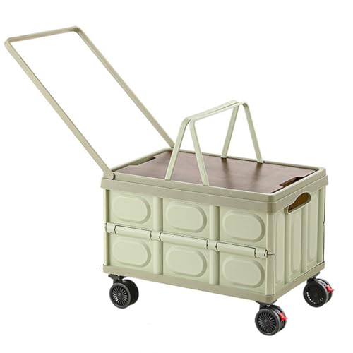 Contenitore portatile da campeggio da 18 litri con coperchio in legno rimovibile, versatile carrello a mano con ruote e maniglia per un facile trasporto, ideale per campeggio, escursionismo e attività