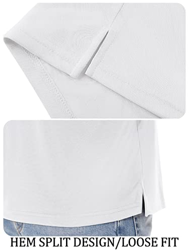 Tacvasen Men's Classic Polo Shirts Summer Short Sleeve Golf Tennis Polo Solid Hiking T-Shirts White Xl #TOP5