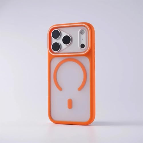 Coque iPhone 12 Pro Max mate orange fine pour charger sans fil au bureau