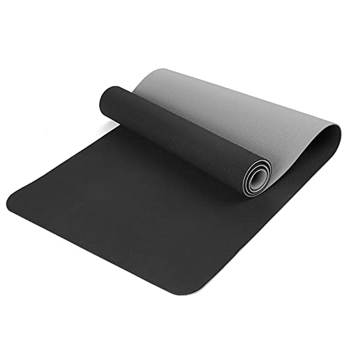 Esterilla de yoga antideslizante TPE de 8 mm con amortiguación y correa de transporte