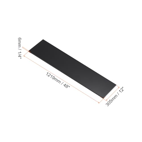 Image of 48 inch x 12 inch x 1 /4 inch HDPE Plastic Sheet, High Density Polyethylene Sheet Cutting Board Black Solid Block, [for DIY, Home Floor]
