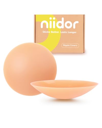 Image of Niidor Adhesive Nipple Covers for Women Sticky Silicone Reusable Pasties Nipple With Travel Case