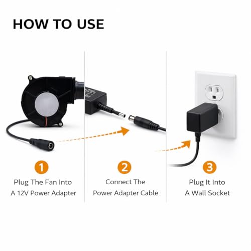 Image of 12V DC Barbecue Air Blower Fan with Speed Controller Mini Camping Fire Stove Fan Portable Grill Air Blower Compact Ventilation Fan for BBQ Wood Stove Outdoor Cooking Tool