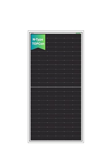 Image of WAAREE 590 Watt TOPCon Bifacial Solar Panel - High-Efficiency N- Type Half-Cut Technology | BIS & IEC Certified | Framed Dual Glass Bifacial Module | 30 Years Output Warranty | Pack of 1 | 590 WATT