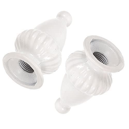Image of Uonlytech 2Pcs Lamp Finial Cap Knob Antique Lamp Shade Finial Lamp Part Decoration Accessories for Table or Floor Lamps 10MM White