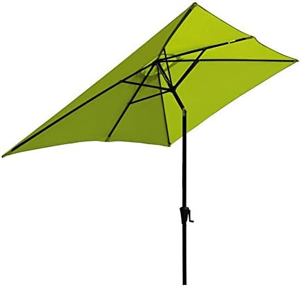 SUNSITT Rectangular Patio Umbrella Outdoor Market Table Umbrella with Push Button Tilt and Crank, 6.6 by 9.8 Ft, Lime Green