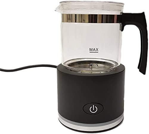 LSDRALOBBEB Electric Milk Frother & Steamer – Automatic Coffee Frothing Machine for Hot & Cold Milk – Black