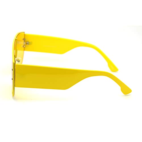 Futuristic Color Flat Top Oversize Thick Temple Shield Sunglasses3