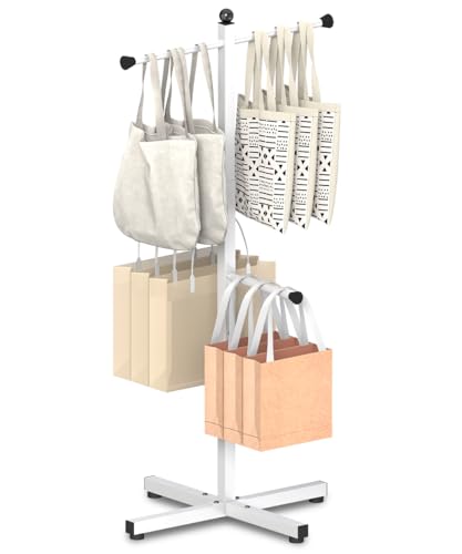 Ansionsol 42-48" Adjustable Metal Shopping Bag Rack, 4 Arms