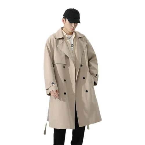 Trench décontracté homme léger coupe-vent mi-saison veste col rabattable printemps