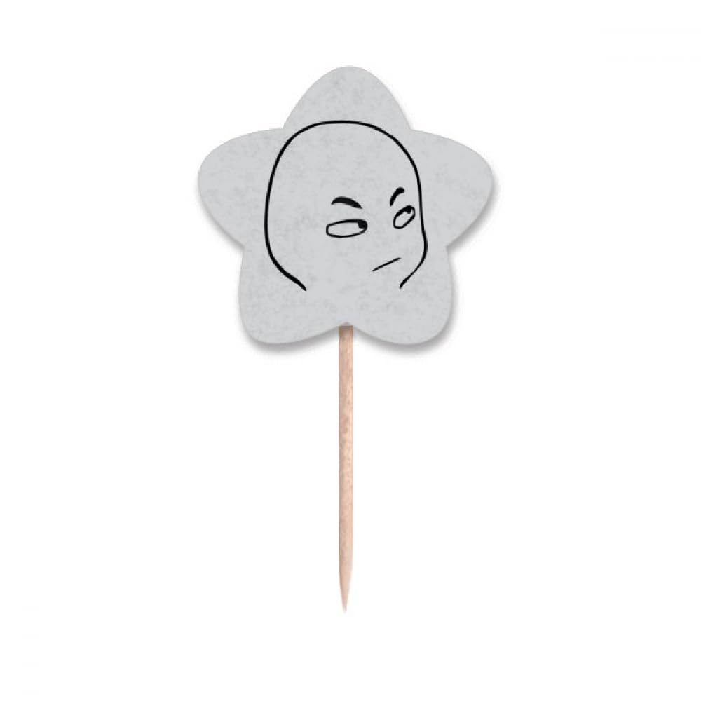 Cure-dents look seriously anger face cupcake picks pour buffet de fête