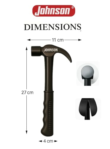 Image of Johnson Heavy Duty Claw Hammer, Rust Proof, Ergonomic Anti-slip Handle, Dual-purpose Head