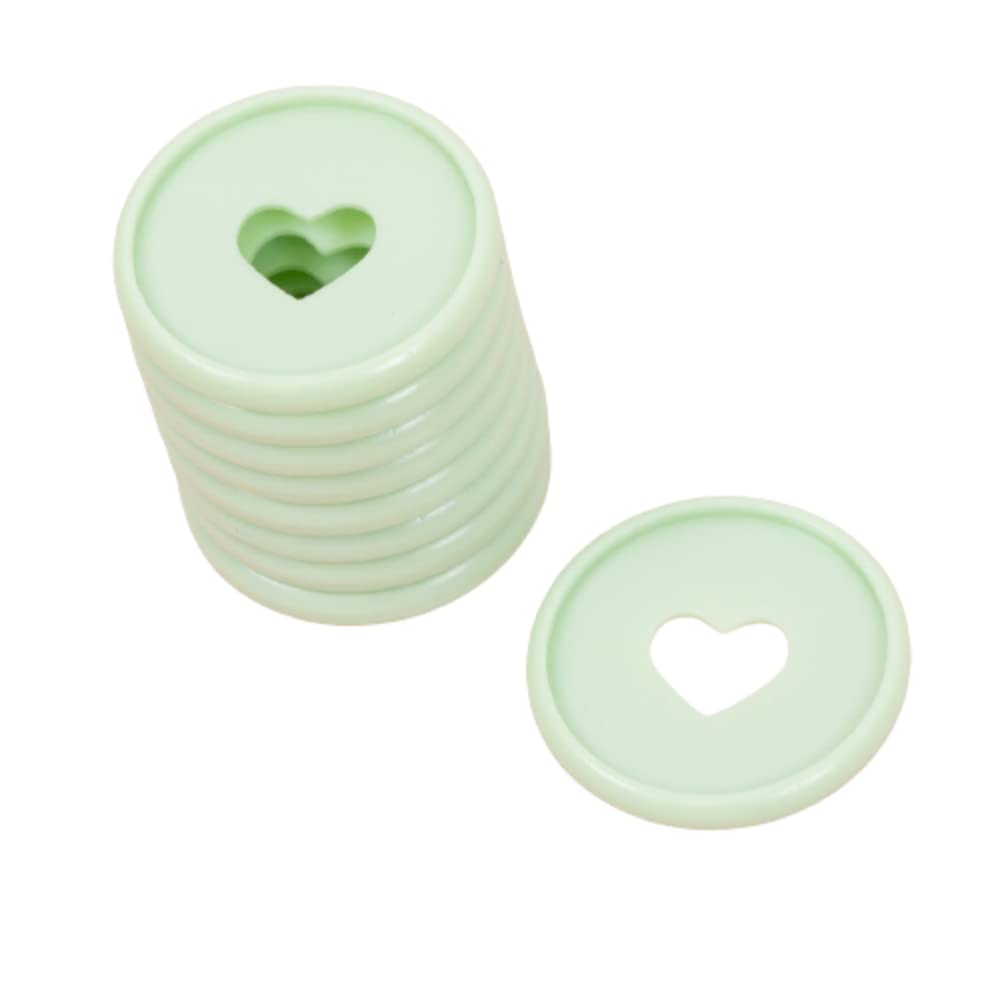 Craftelier Mint - Plastic Disc Rings M With Die Cut Heart For Binding Planners Or Albums | Ideal For Scrapbooking And Other Crafts | Pack Of 9 Pcs 35 Mm Diameter - Colour