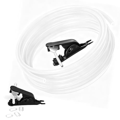 Image of Serplex Ultra-Clear PTFE Bowden Tube 5M for 1.75mm Filament with Cutter, 2.5mm ID x 4mm OD High-Performance Transparent Tubing Compatible with Bambu Lab A1 /P1 /X1C and Ender 3 V3 3D Printers