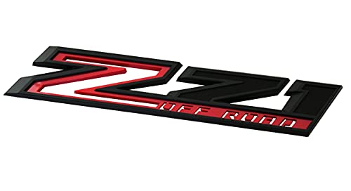 Image of 2pack New Big Z71 Off Road Emblems Side Decals 3D Badges Compatible with fits 2019-2025 Silverado Offroad Parts 84632695 (Black Red)